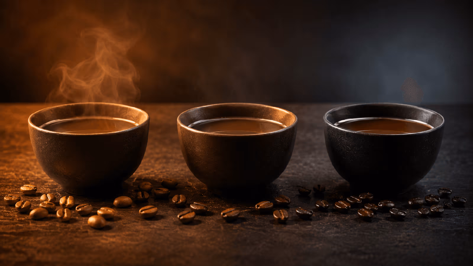 Même café dégusté à différentes températures pendant son refroidissement